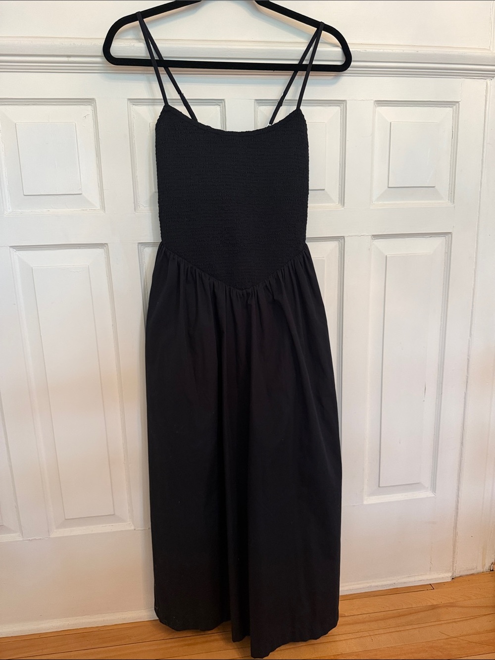 Abercrombie & Fitch Black Smocked Bodice Maxi Dress